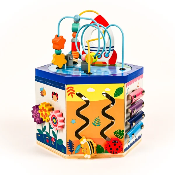 NINE IN ONE ACTIVITY CUBE_3 JoRAY montessori kocka s aktivitami
