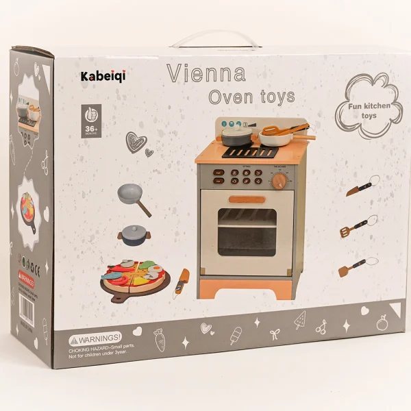 VIENNA OVEN TOYS_1 Drevený sporák s trúbou a príslušenstvom