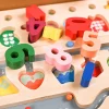 DIGITAL MAZE LOGARITHMIC BOARD_3 Edukačná počítadlo drevené s číslami, krúžkami a tvarmi MONTESSORI