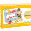 WOODEN ICE CREAM A COFFEE COUNTER PLAY SET_2 Drevená kaviareň a zmrzlináreň 58 dielov