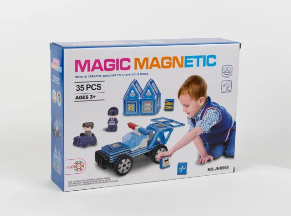 Magic magnetic infinite creative building to shape your minds 2_1 Magnetická stavebnica – Policajné auto 35ks