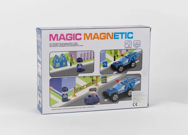 Magic magnetic infinite creative building to shape your minds 2_2 Magnetická stavebnica – Policajné auto 35ks