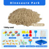 Motion Sand Dinosaur Park – veľká kreatívna sada s kinetickým pieskom (1360 g)